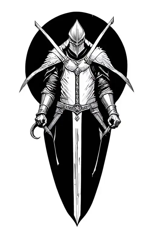 A Knight From Dark Souls Wielding A Unique Sword