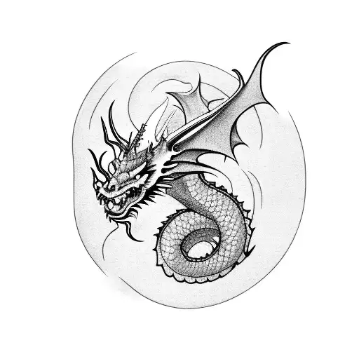 Western Dragon In Moonlight Small