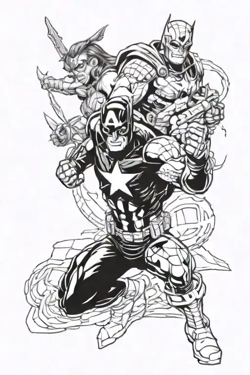 Combine Elements Of Military History With Marvel Superheroes In A Half Sleeve Tattoo Design