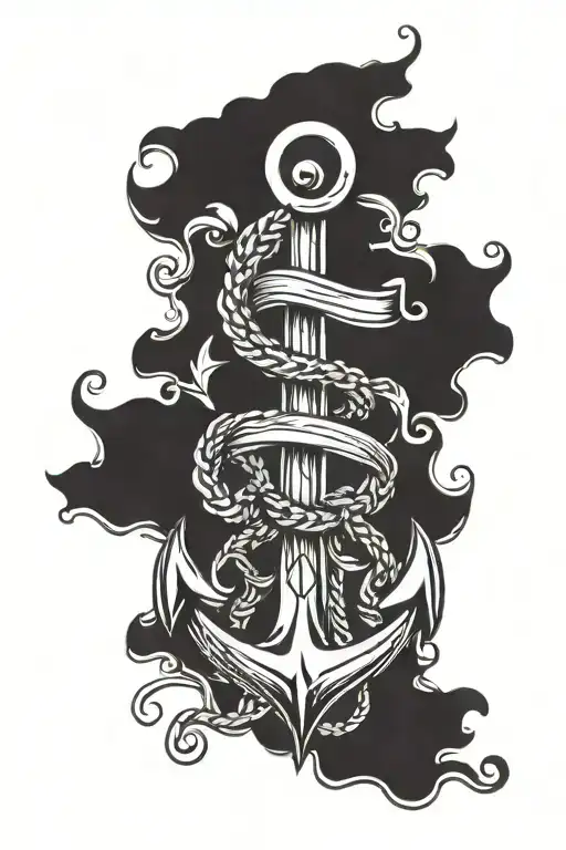 Sailor Jerry Font S And J With Anchor Connected