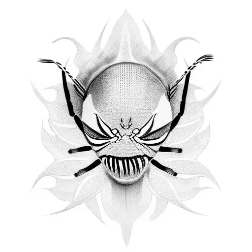 Spider Lilly With Oni Mask