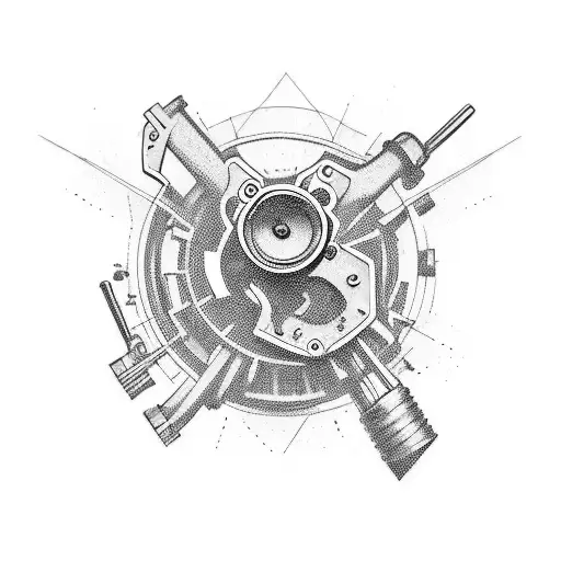 Gangster Silhouette Working On A Car Engine