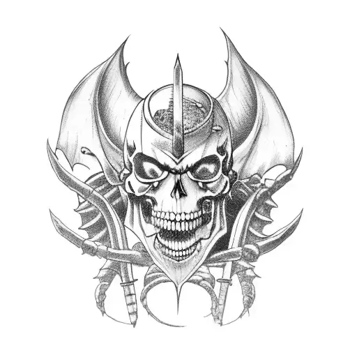 Guts From Berserk With Dragonslayer And Skulls