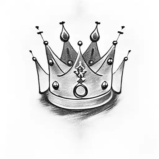 Simple Sketchy Crown On The Letter K