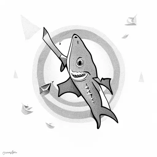 Lonely Shark Whit Spades