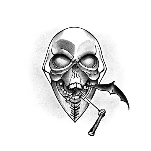 Reaper With Scythe Whispering