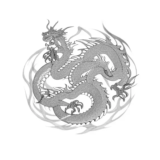 Dragon In A Traditional Japanese Style