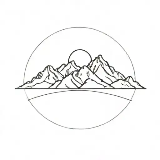 Mountains And Sun Poster