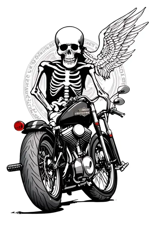 Skeleton On A Harley Davidson Motorcycle