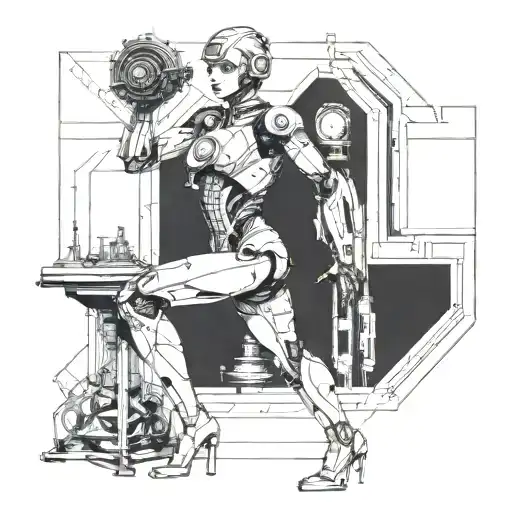 Make The Female Robot Of Film Metropolis 1927 Roman Numerials