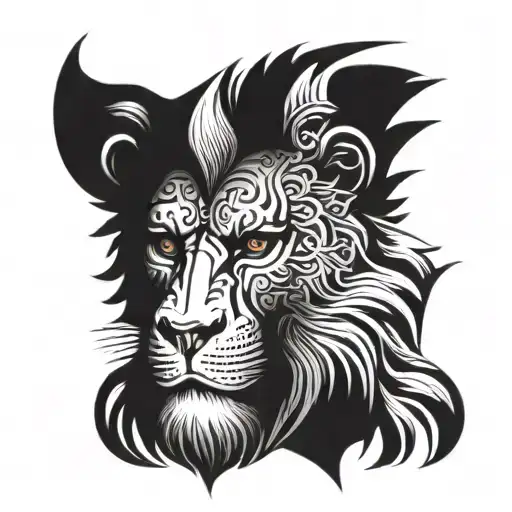 Sliver Back Gorrila Head And A Lion Head