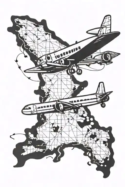 Airplane With Map