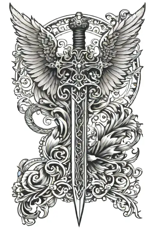 Sword With Wings Spread Tough