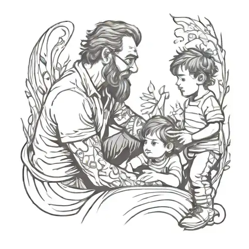 Father Watching Over Son Growing Up