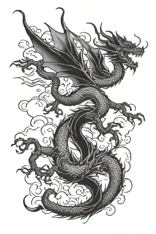 Chinese Sky Dragon Flying