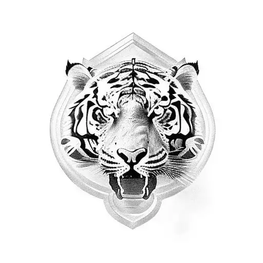 Gladiator Shield With Tiger On Forearm