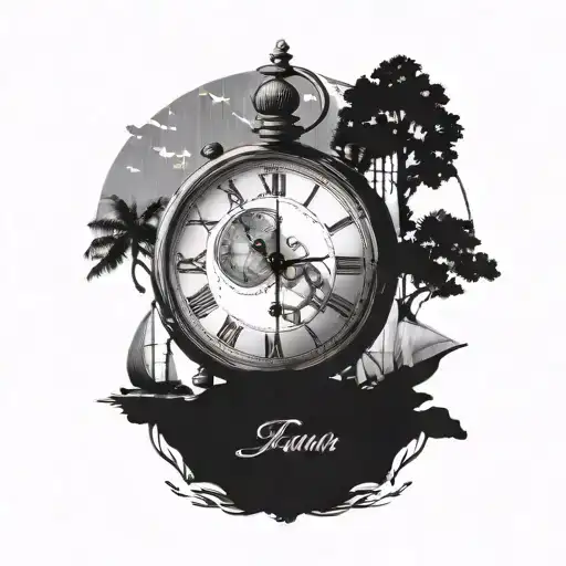 Clock And Travel Themed
