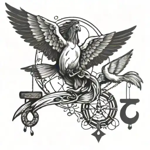 Horseshoes And Doves Flying And Lights And Jesus