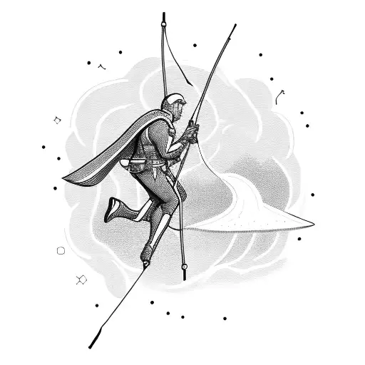 Archer Shooting A Bow With A Comet Instead Of An Arrow