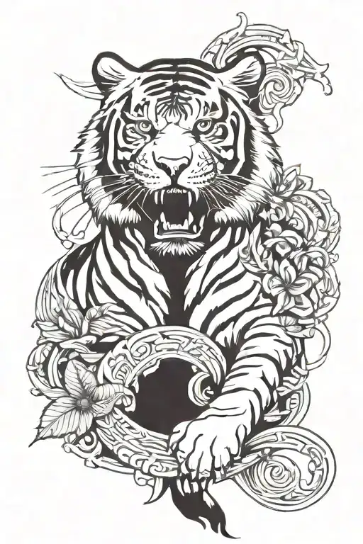 Tiger And Banner Wrapped