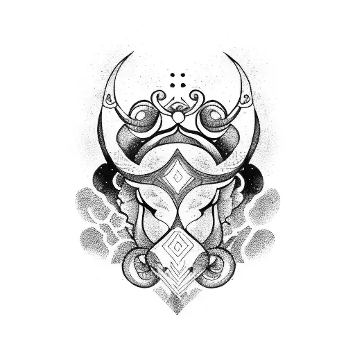 Abstract Aries And Gemini Fusion