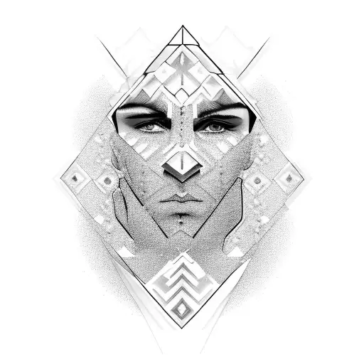 A Male Face Covered In Diamonds On Its Half