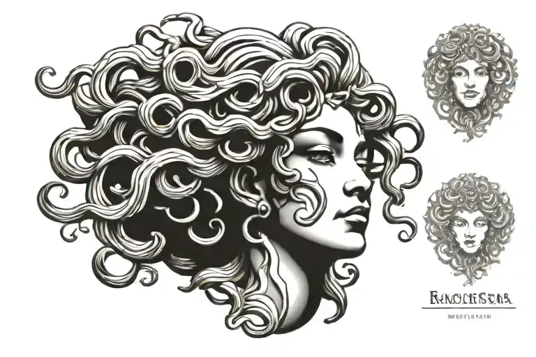 Medusa Goddess Head Looking Forward