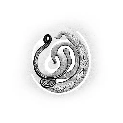 A Minimalist Design Of A Snake Coiled Around A Musical Note