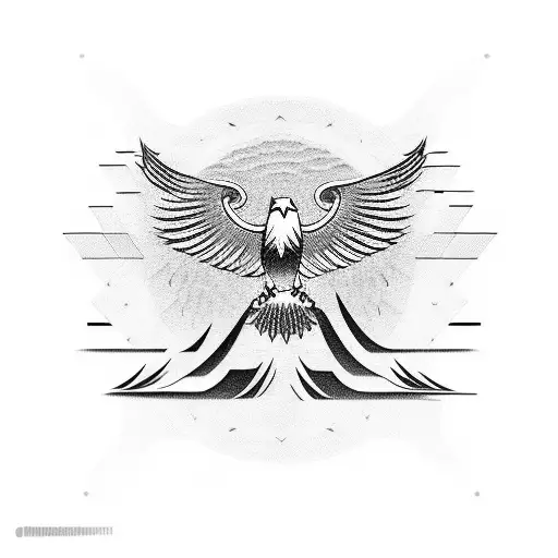 Sound Waves Forming The Shape Of An Eagle