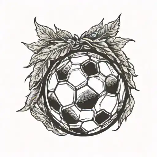 Soccer Ball With A Laurel Wreath