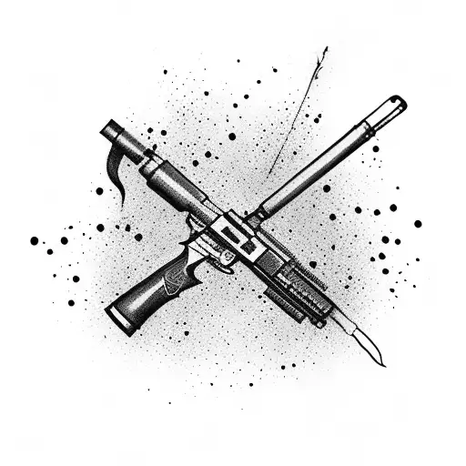 A Gun Morphing Into A Quill Pen With Ink Splatters