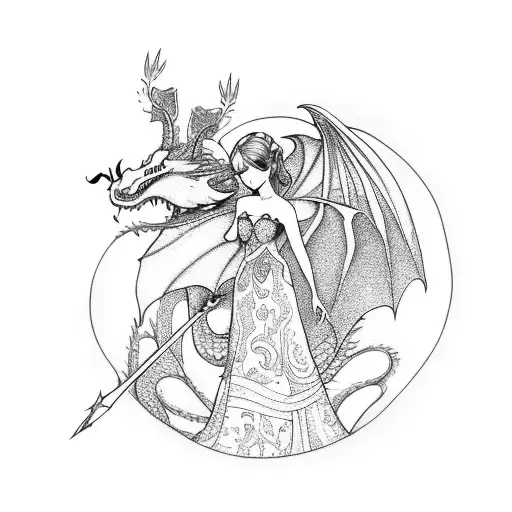 Fairy Princess Writing A Dragon