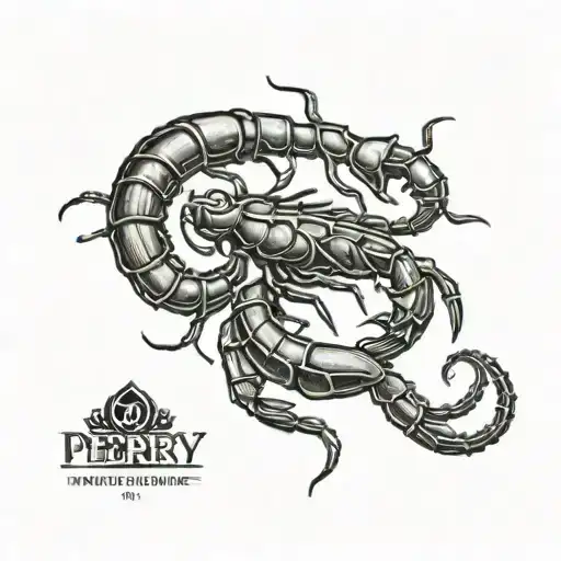 A Scorpion With The Name Perry Logo