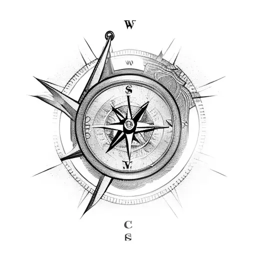 Broken Compass Woth Arrow