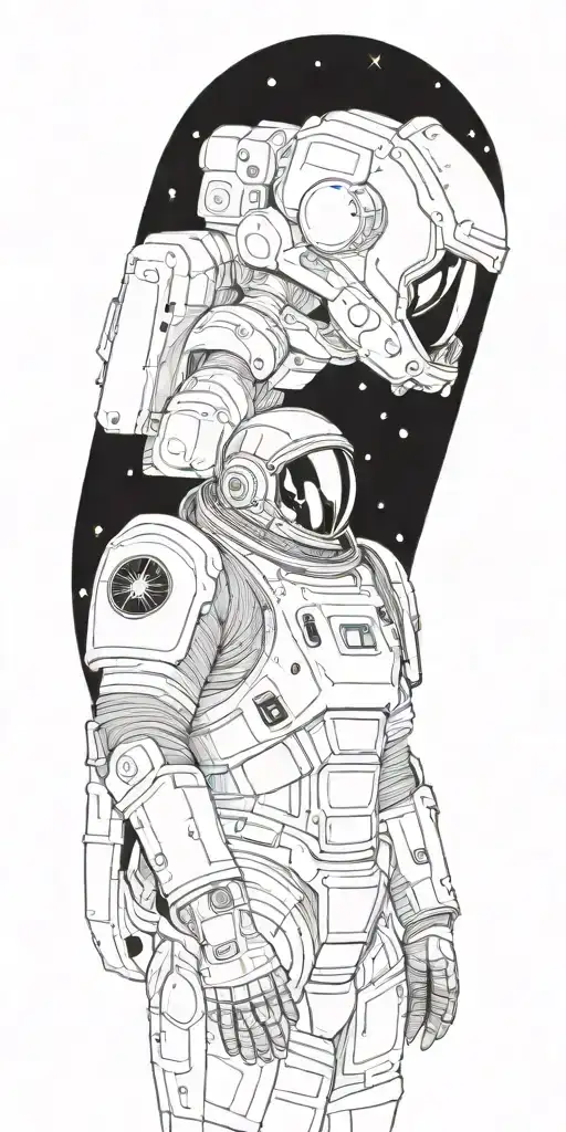Armour In Space With Astronaut