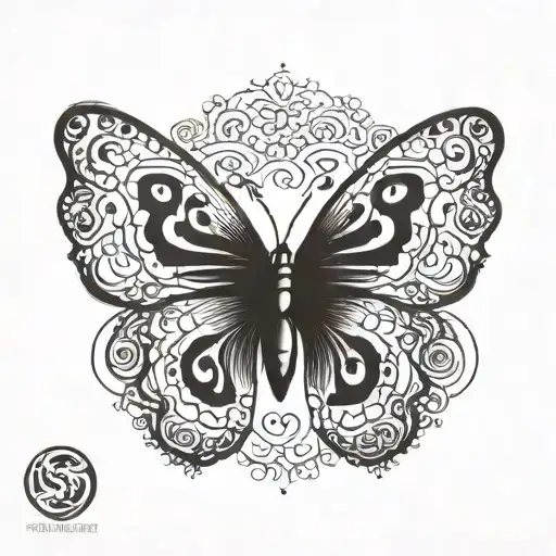A Semi Colon Incorporated Into A Beautiful Butterfly Design