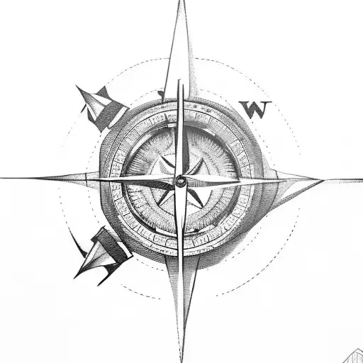 Broken Compass With Arrow