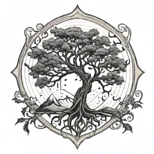 Eldritch Tree Of Life On Shield For Shoulder