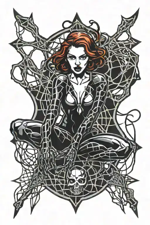 Black Widow With Web