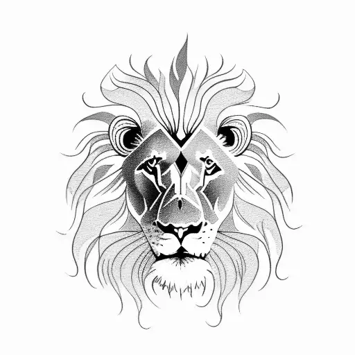 Lion With Flowing Mane Shoulder