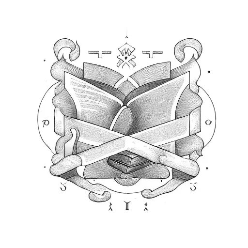 A Mystical Occult Symbol Made Of Stacked Books