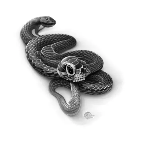 A Snake With A Skull