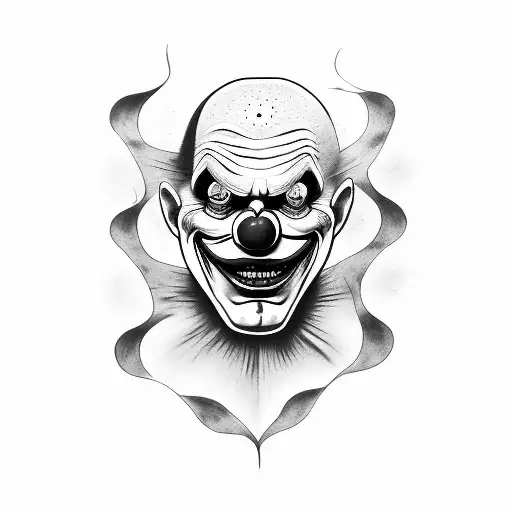 Evil Clown Coming Out Of Skin