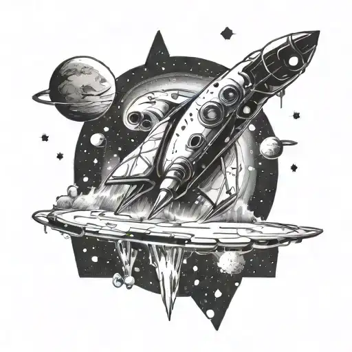 Spaceship Flying Milky Way Galaxy