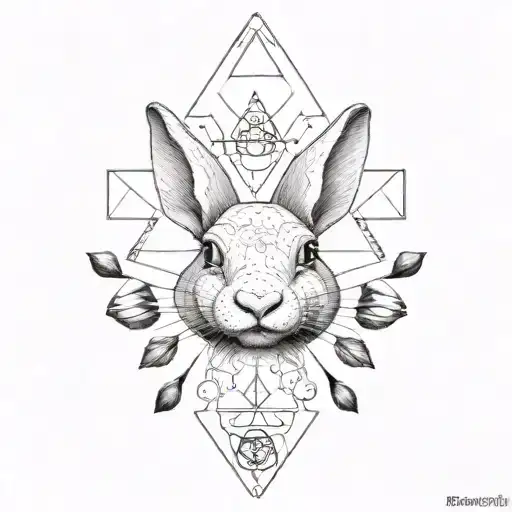 Rabbit With Gemini Symbol