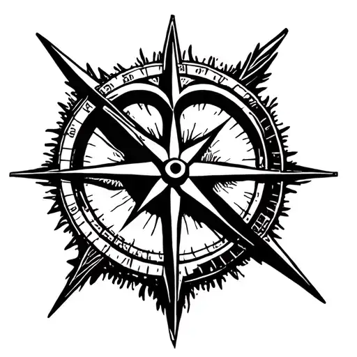 Heart Symbol With Compass