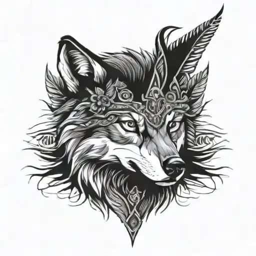 Women With A Wolf Headdress