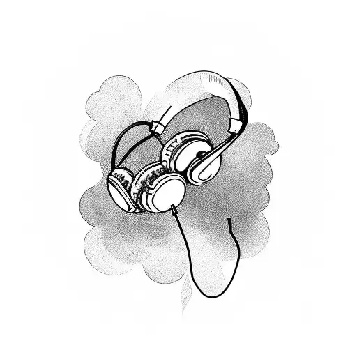 A Smoking Bird With Headphones Listening To Music