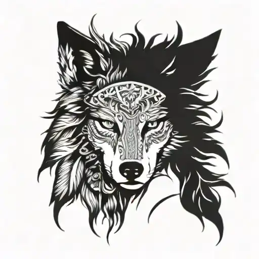 Incorporate A Wolf Headdress With A Woman