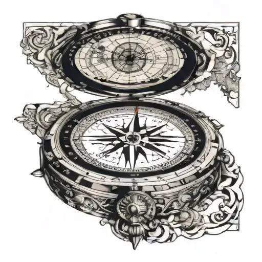 A Compass Surrounded By A Cuban Map With Intricate Details